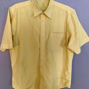 Dope Yellow Plaid Button Up
No tag so idk brand or size, but i would say large